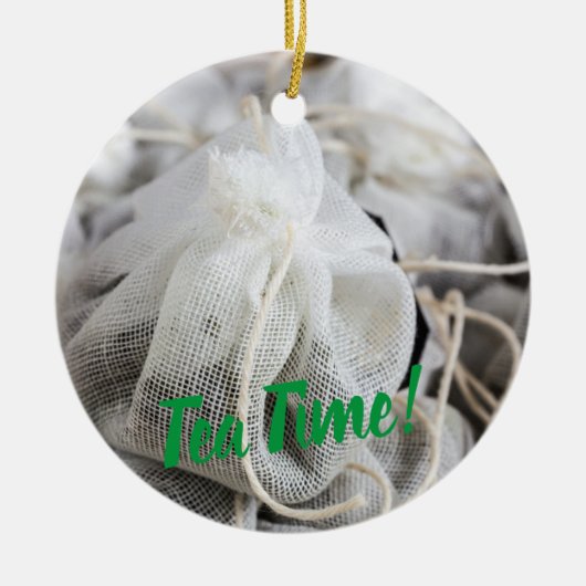 Tea Time Bag voor Tea Lovers Keramisch Ornament (Voorkant)