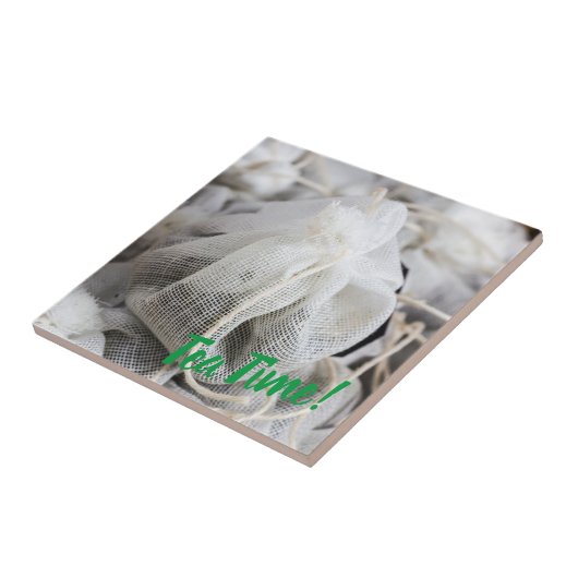 Tea Time Bag voor Tea Lovers Tegeltje (Zijkant)