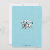 Tea Time Birthday Party Invitation - Aqua Blue Kaart (Achterkant)