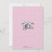 Tea Time Birthday Party Invitation - Roze Kaart (Achterkant)