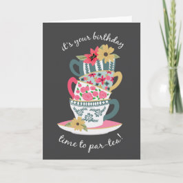 Tea Time Birthday Wenskaart Kaart