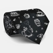 Tea Time Black・Double-Sided Stropdas (Opgerold)