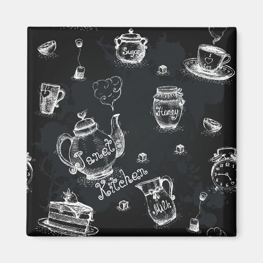 Tea Time Black Magneet (Voorkant)