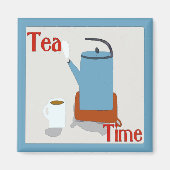Tea Time Blue Pot Magneet (Voorkant)