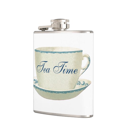 Tea Time Blue Tea Cup Heupfles (Links)