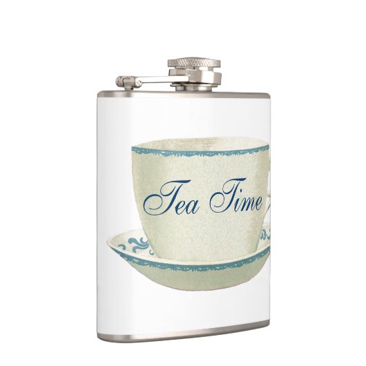 Tea Time Blue Tea Cup Heupfles (Rechts)