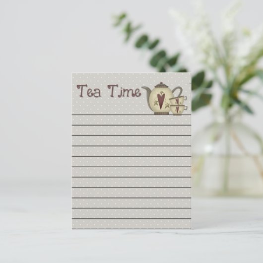 Tea Time Briefkaart (Staand voorkant)