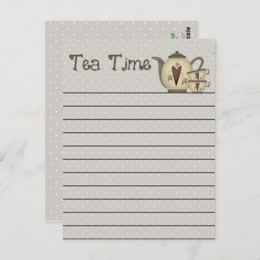 Tea Time Briefkaart (Voorkant / Achterkant)