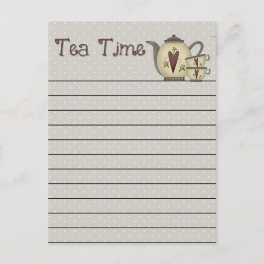Tea Time Briefkaart (Voorkant)