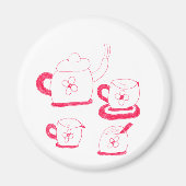 Tea Time Button Magnet (Voorkant)