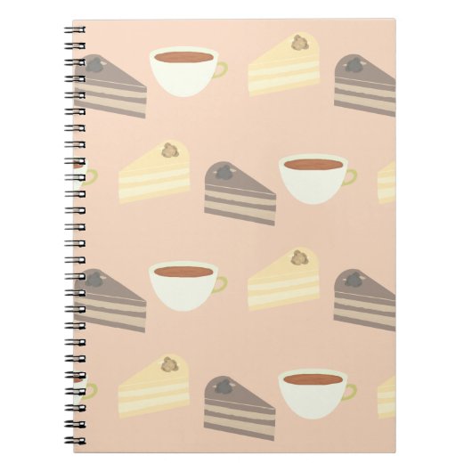 Tea Time Cake Slices and Teacup Notebook Notitieboek (Voorkant)