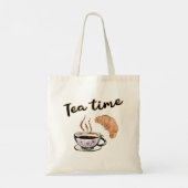 Tea time Canvas tas, tea party gift idee, yummy gi Tote Bag (Achterkant)