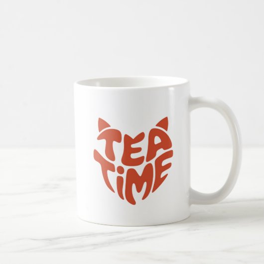 Tea Time Cat Face Koffiemok (Rechts)