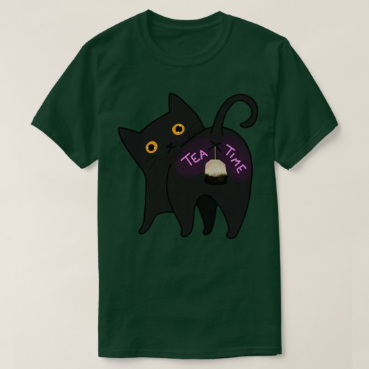 Tea Time Cat T-shirt (Design voorkant)
