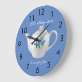 Tea Time Clock (blauw) Grote Klok (Hoek)