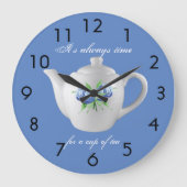 Tea Time Clock (blauw) Grote Klok (Voorkant)