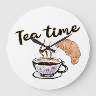 Tea time Clocks, Wall Decor, Keukenwandklokken Grote Klok