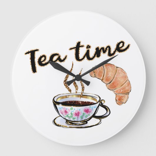 Tea time Clocks, Wall Decor, Keukenwandklokken Grote Klok (Voorkant)