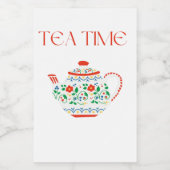 TEA TIME COFFEE MOK NAPKINS VOEDSELCONTAINER ETIKET (Enkel label)