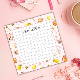 Tea Time Cozy Notes - Grid Lined Sticky Notes