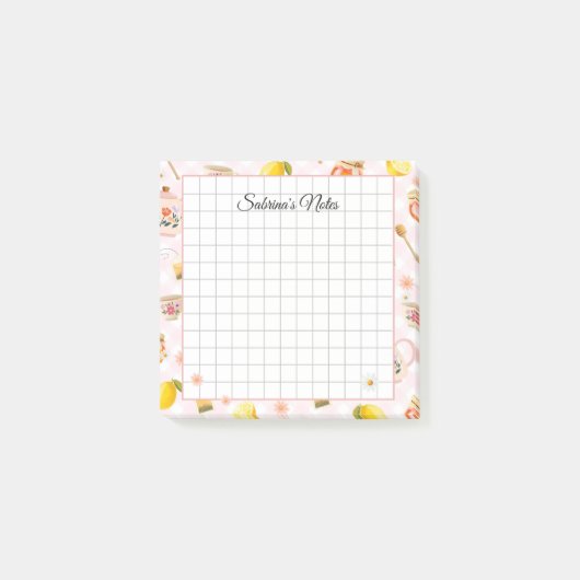 Tea Time Cozy Notes - Grid Lined Sticky Notes (Voorkant)