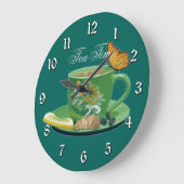 Tea Time Cup & Saucer Wall Clock Grote Klok (Hoek)