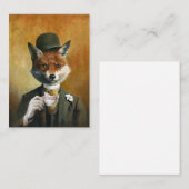 Tea Time de heer Fox ACEO Visitekaartje (Voorkant / Achterkant)