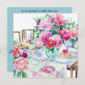 Tea Time Extravaganza: Tijdloze thee, een Baby sho Kaart (Voorkant / Achterkant)