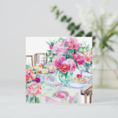 Tea Time Extravaganza: Tijdloze thee, een Baby sho Kaart (Staand voorkant)