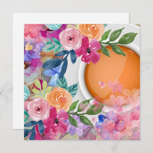 Tea Time Feestdagenkaart (Voorkant / Achterkant)