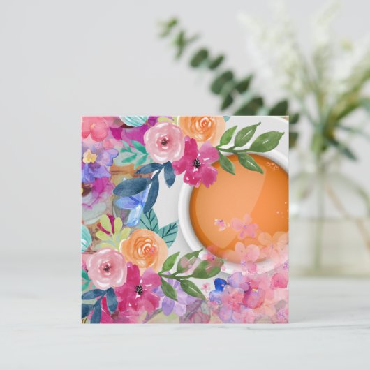 Tea Time Feestdagenkaart (Staand voorkant)