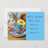 Tea Time-Floral Teacup-uitnodigingen Kaart (Voorkant)
