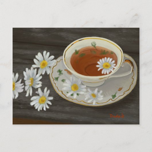 Tea Time Flowers Briefkaart (Voorkant)