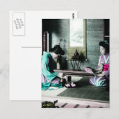 Tea Time for Two in Old Japan  Geisha Briefkaart (Voorkant / Achterkant)