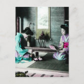 Tea Time for Two in Old Japan  Geisha Briefkaart (Voorkant)