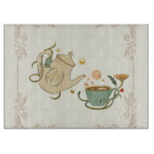 Tea Time Graphic Design, Light Beige Background Snijplank (Voorkant)