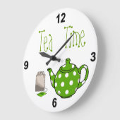 Tea Time Green & White Kitchen Grote Klok (Hoek)