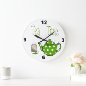 Tea Time Green & White Kitchen Grote Klok (Huis)