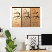 Tea Time, Hot Chocolate, Coffee Break Poster (Thuiskantoor)