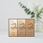 Tea Time, Hot Chocolate, Koffiepauze Briefkaart (Staand voorkant)