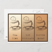 Tea Time, Hot Chocolate, Koffiepauze Briefkaart (Voorkant / Achterkant)