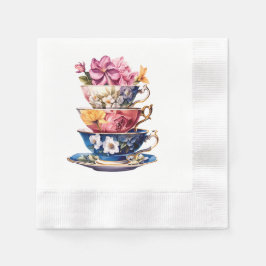 Tea Time in Bloom Bridal Shower Napkins Servet