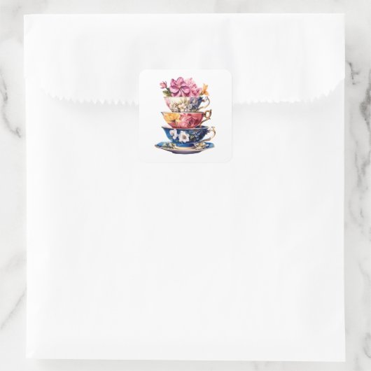 Tea Time in Bloom Bridal Shower sticker (Tas)