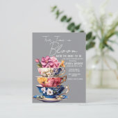 Tea Time in Bloom Briefkaart (Staand voorkant)