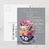 Tea Time in Bloom Briefkaart (Voorkant / Achterkant)