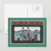 "Tea Time in the Fields" met decoratieve grens Briefkaart (Voorkant / Achterkant)