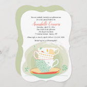 Tea Time Invitation Kaart (Voorkant / Achterkant)
