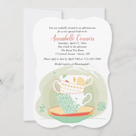 Tea Time Invitation Kaart (Voorkant)