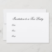 Tea Time Invitation Kaart (Achterkant)