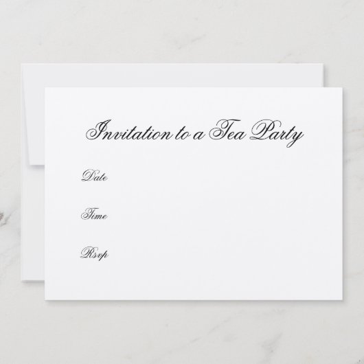 Tea Time Invitation Kaart (Achterkant)